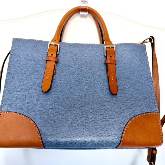 Dooney and Bourke Blue Pebbled Leather Satchel or Crossbody - Picture 4 of 7